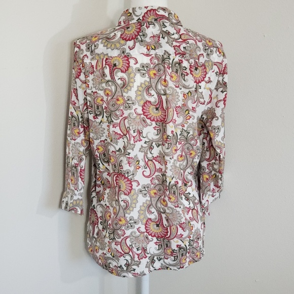 Rebecca Malone Button Down Paisley Blouse - Picture 3 of 4